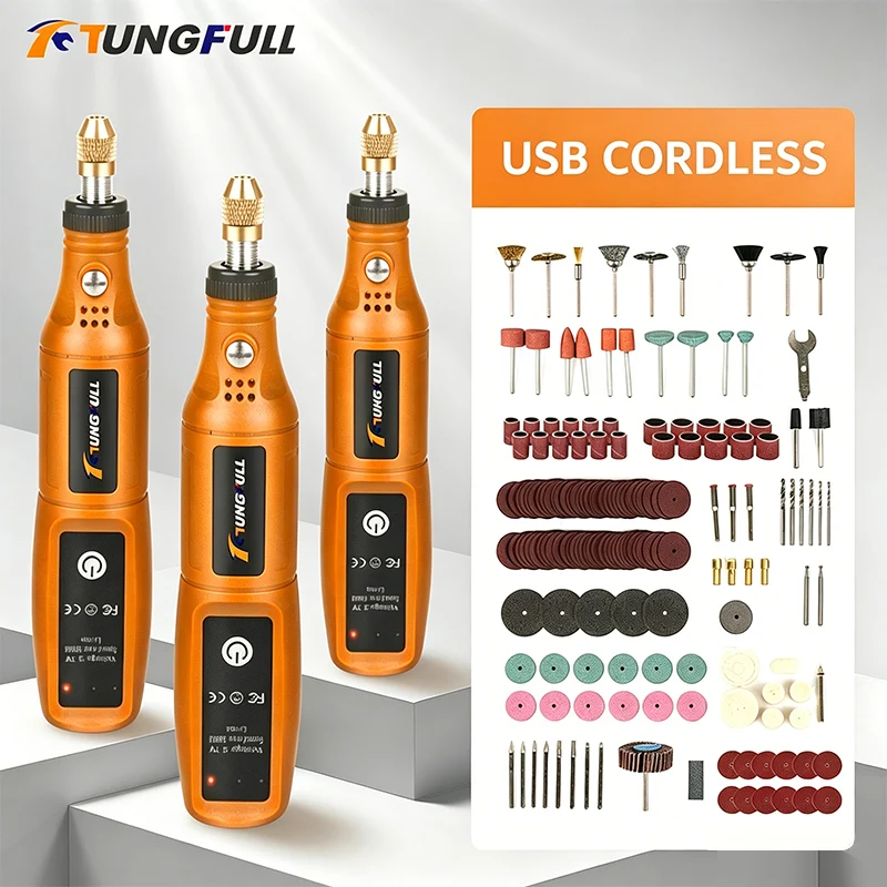 Workshop Tools Diy - TUNGFULL Mini Electric Grinder Wireless Rechargeable