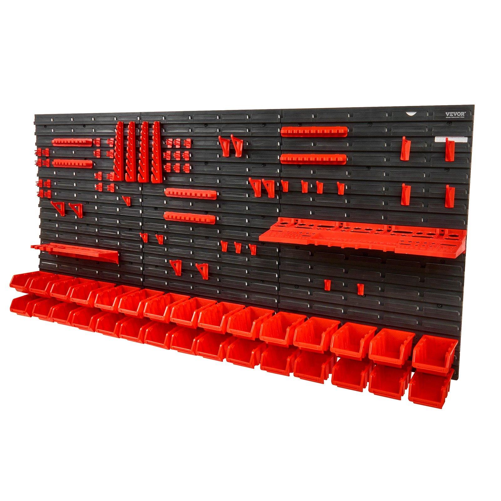 Workshop Tools Organizer - Wall Mounted 30-Bin Plastic Parts Rack