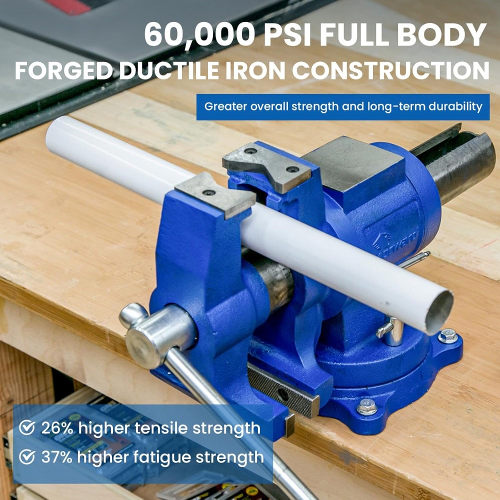 Bench Vise Swivel - 5 Inch Heavy Duty Bench Vise