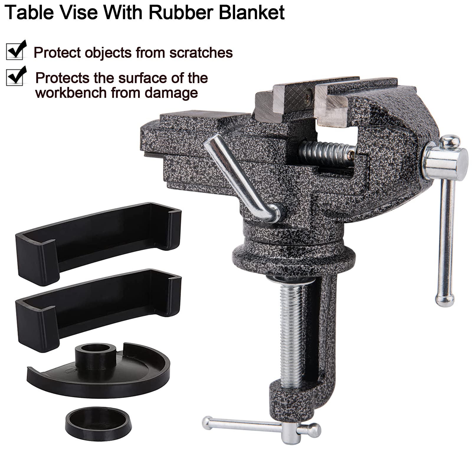 Bench Vise Swivel - Multi Functional Heavy Table Clamp Mini