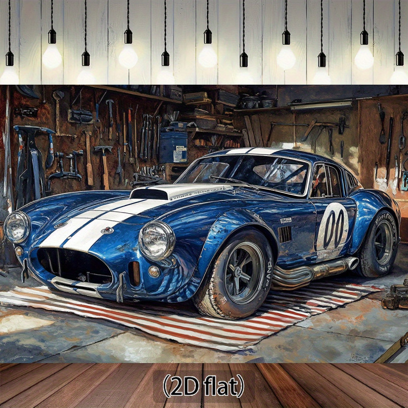 Workshop Tools Background - 1Vintage Racing Garage Background Cloth，Vintage Car、Racing