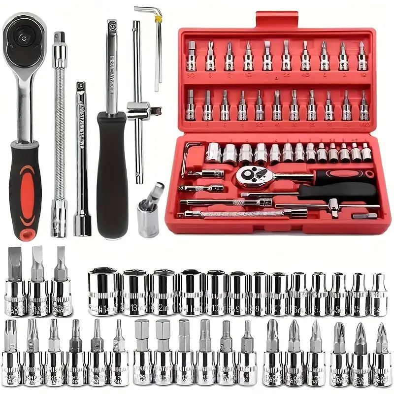 Workshop Tools Sale - 46Pc Auto Maintenance Vehicle-mounted Socket Repair