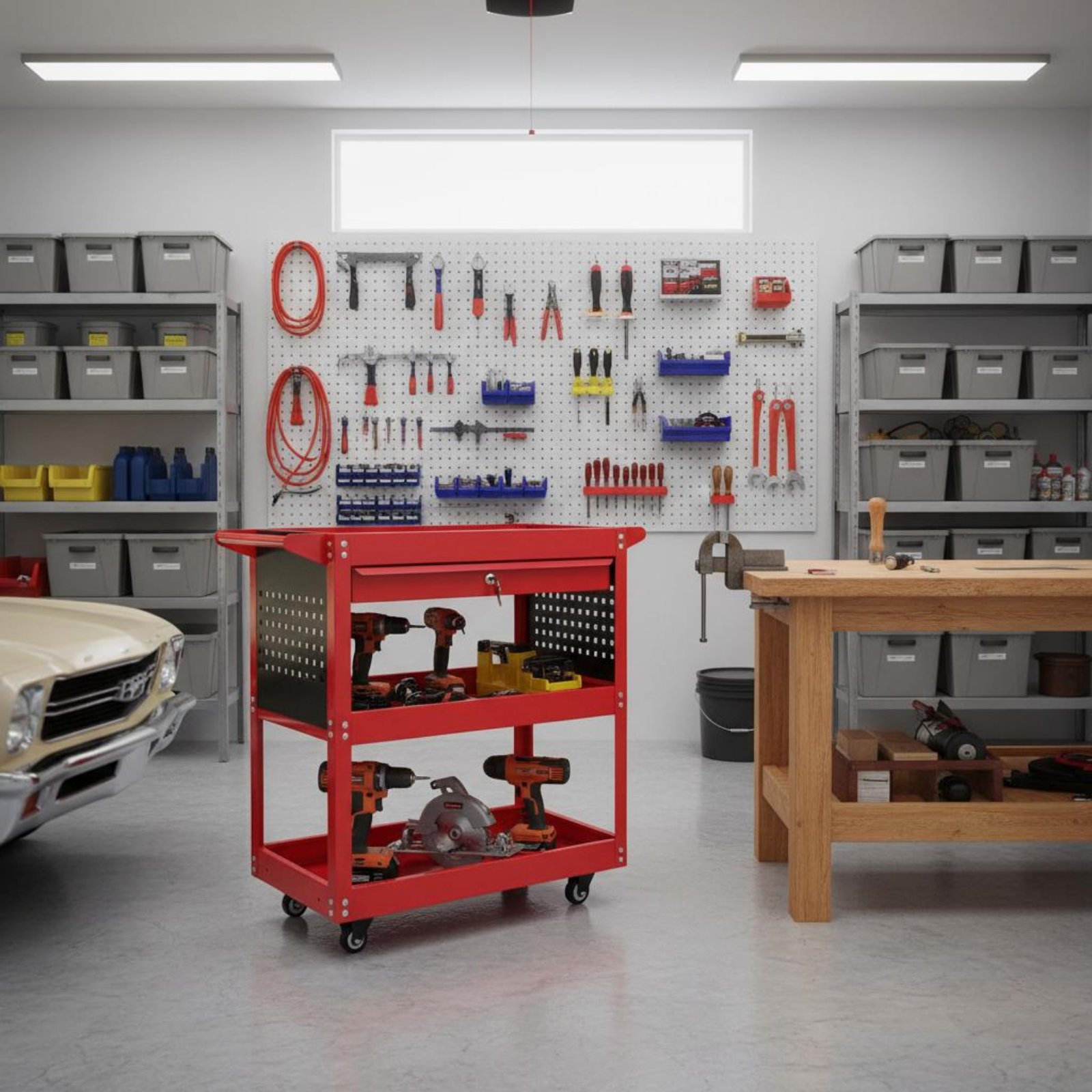 Workshop Tools Diy - 3-Tier Tool Cart Thickened Steel Plate