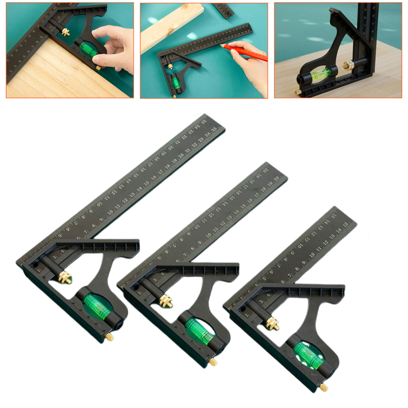 Workshop Tools For Carpentry - 150/200/250mm Multifunctional Movable Ruler Protractor Angle