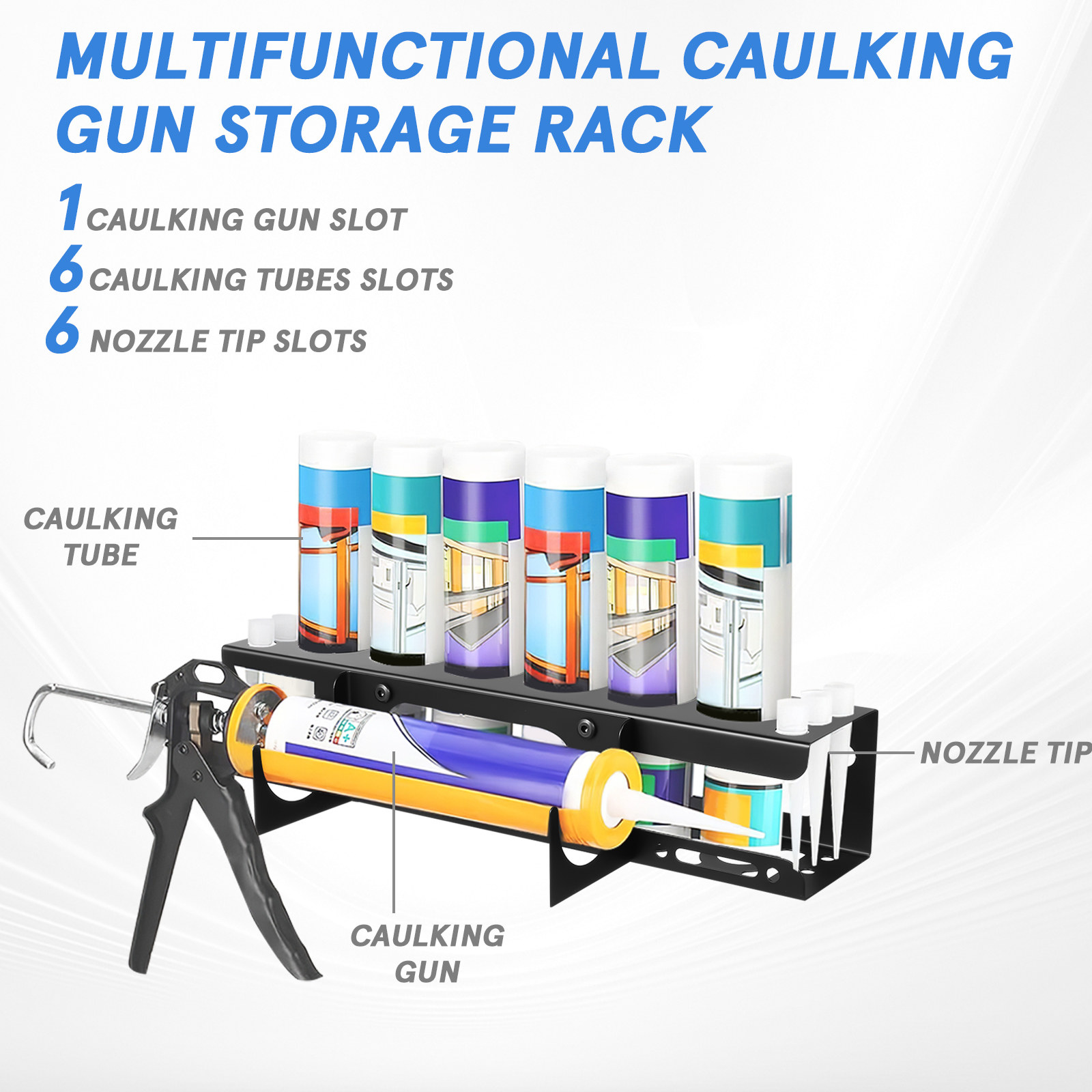 Heavy-Duty Wall-Mounted Caulki - Workshop Tools Organizer 评论和价格