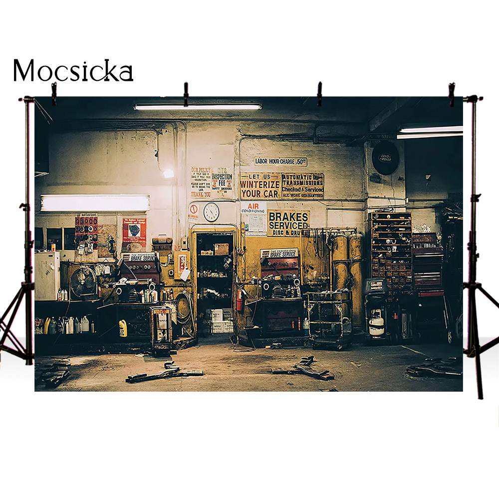 Retro Car Repairs Backdrop Too - Workshop Tools Background 评论和价格