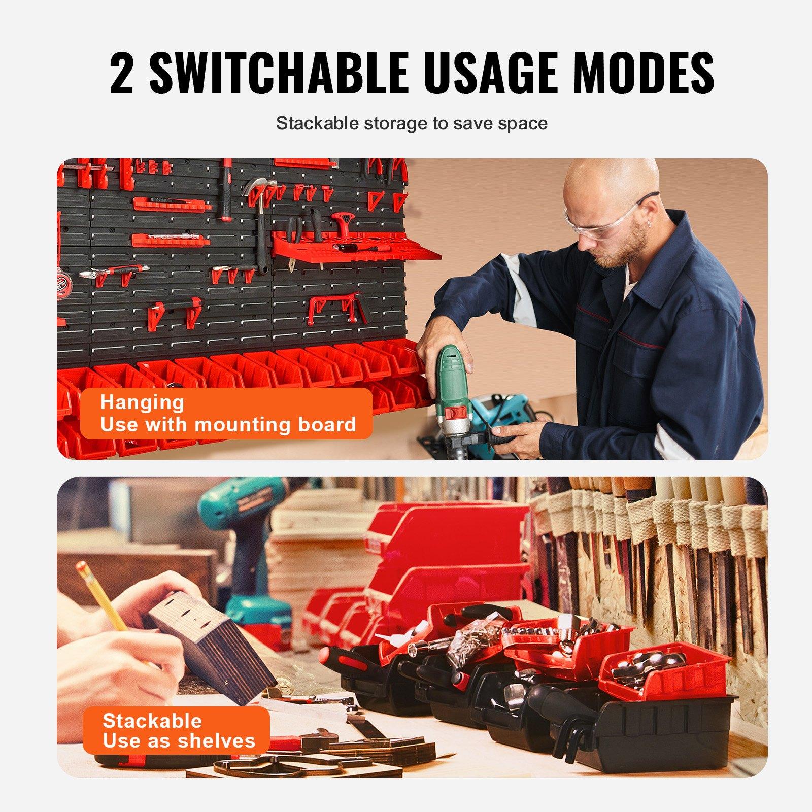 Wall Mounted 30-Bin Plastic Pa - Workshop Tools Organizer 评论和价格