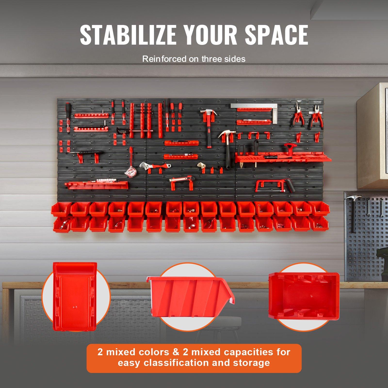 Wall Mounted 30-Bin Plastic Pa - Workshop Tools Organizer 评论和价格