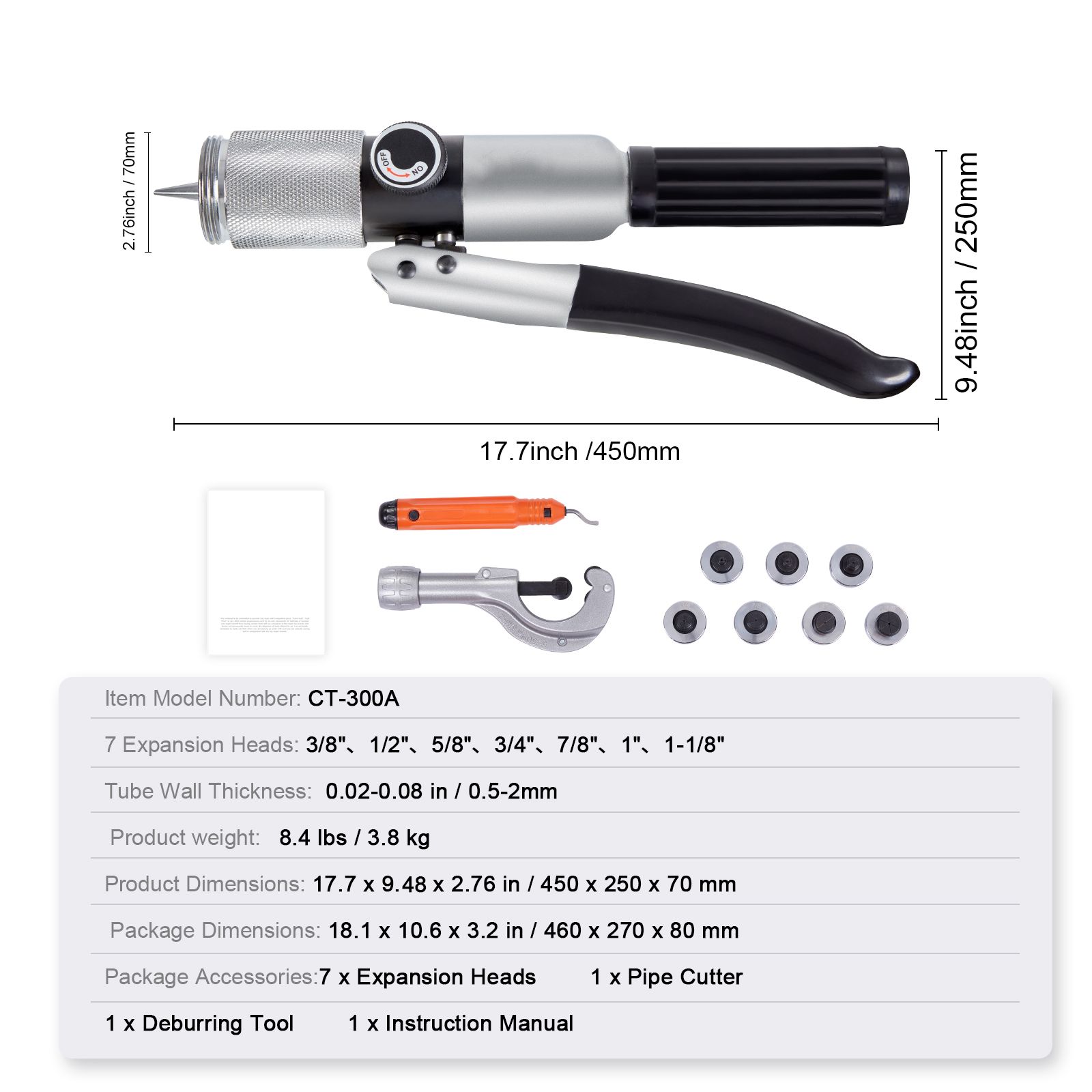 Hydraulic Tube Expander, 3/8