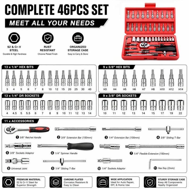 46Pc Auto Maintenance Vehicle- - Workshop Tools Sale 评论和价格