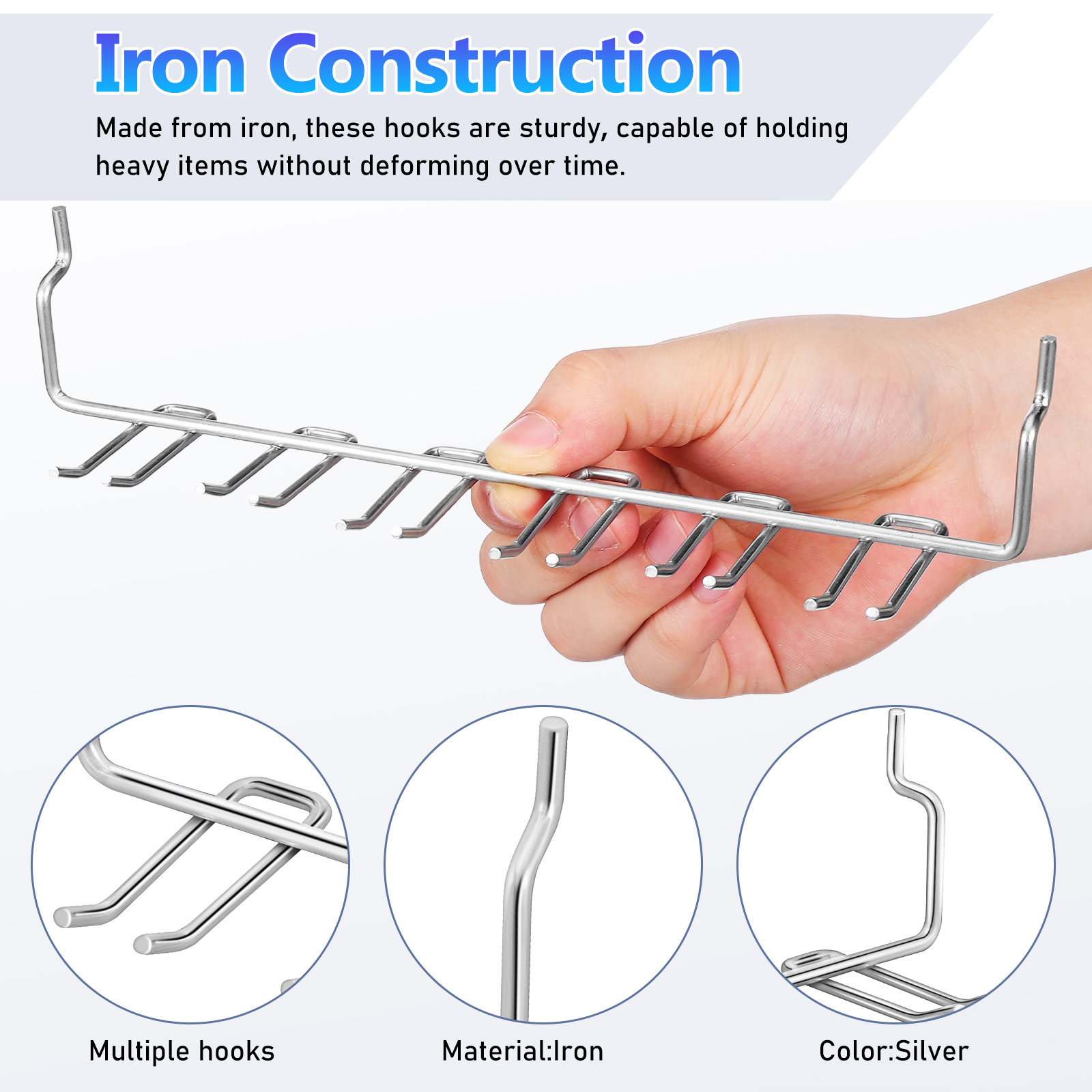 2Pcs Versatile Iron Pegboard T - Workshop Tools Organizer 评论和价格