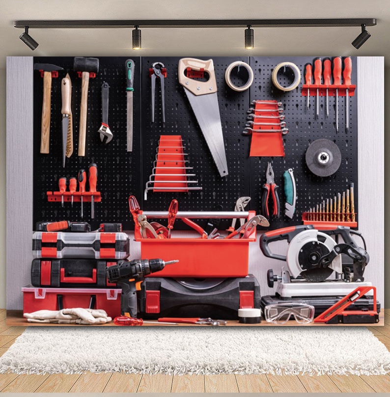 Vintage Garage Backdrops Car R - Workshop Tools Background 评论和价格