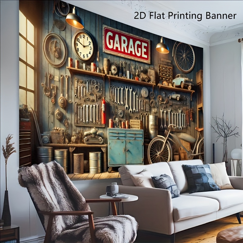Industrial Garage Backdrop Ban - Workshop Tools Background 评论和价格