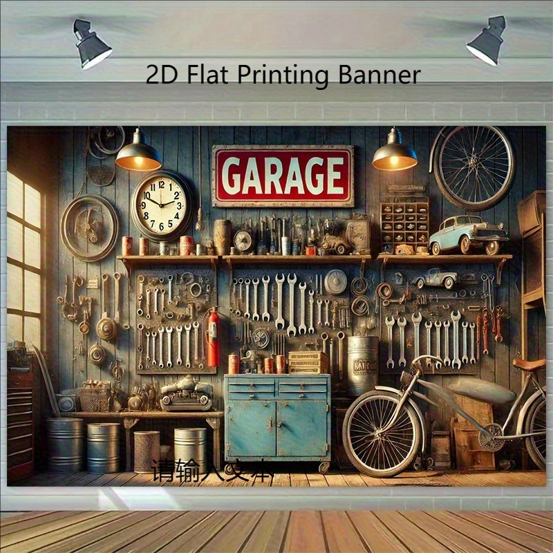 Industrial Garage Backdrop Ban - Workshop Tools Background 评论和价格