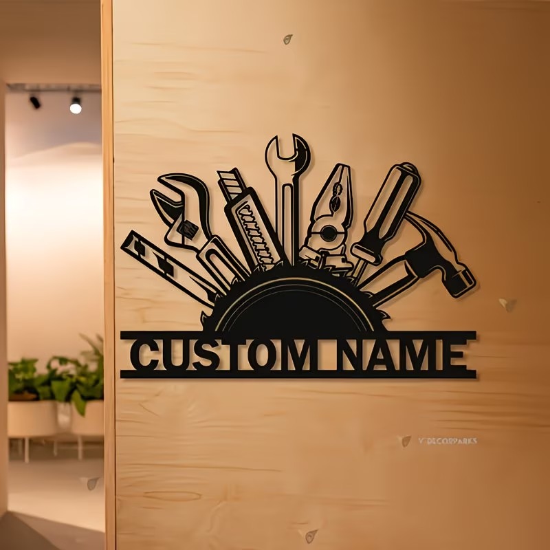 Custom Metal Tool Wall Art - P - Workshop Tools And Names 评论和价格
